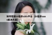 如何搭建小程序sass平台（小程序saas解决方案）