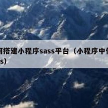 如何搭建小程序sass平台（小程序中使用sass）