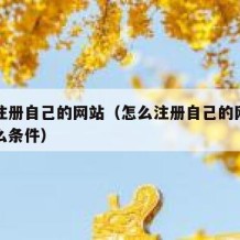 怎么注册自己的网站（怎么注册自己的网站需要什么条件）