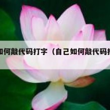 自己如何敲代码打字（自己如何敲代码打字软件）