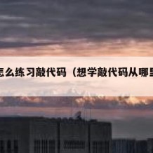 自己怎么练习敲代码（想学敲代码从哪里开始）