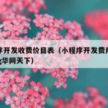 小程序开发收费价目表（小程序开发费用一览表v5g华网天下）