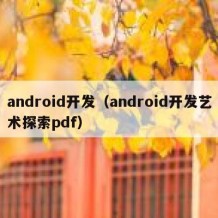 android开发（android开发艺术探索pdf）