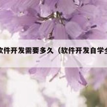 自学软件开发需要多久（软件开发自学全套教程）