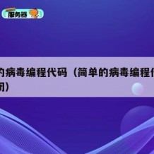 简单的病毒编程代码（简单的病毒编程代码如何关闭）