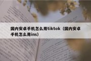 国内安卓手机怎么用tiktok（国内安卓手机怎么用ins）