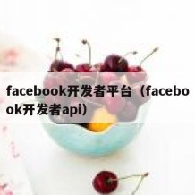 facebook开发者平台（facebook开发者api）