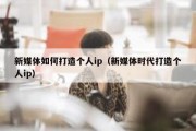 新媒体如何打造个人ip（新媒体时代打造个人ip）