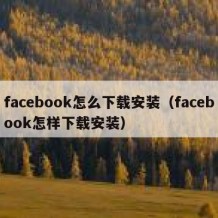 facebook怎么下载安装（facebook怎样下载安装）