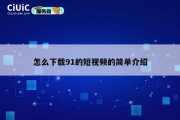 怎么下载91的短视频的简单介绍