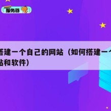 如何搭建一个自己的网站（如何搭建一个自己的网站和软件）