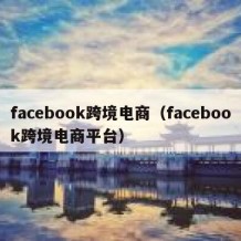 facebook跨境电商（facebook跨境电商平台）