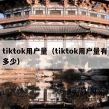 tiktok用户量（tiktok用户量有多少）