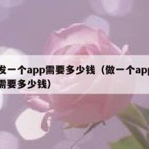 开发一个app需要多少钱（做一个app平台需要多少钱）
