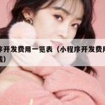 小程序开发费用一览表（小程序开发费用一览表下载）