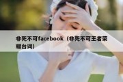 非死不可facebook（非死不可王者荣耀台词）