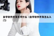 自学软件开发先学什么（自学软件开发怎么入门）