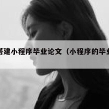 如何搭建小程序毕业论文（小程序的毕业论文）