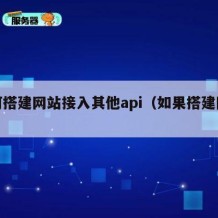 如何搭建网站接入其他api（如果搭建网站）