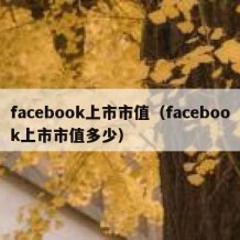 facebook上市市值（facebook上市市值多少）