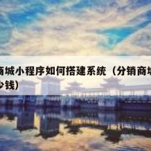 分销商城小程序如何搭建系统（分销商城小程序多少钱）