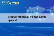deepseek使用方法（手机怎么用deepseek）