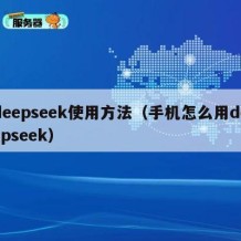 deepseek使用方法（手机怎么用deepseek）