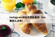 instagram评论点赞能看到（ins看别人点赞）