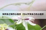 如何自己制作小程序（怎么开发自己的小程序）