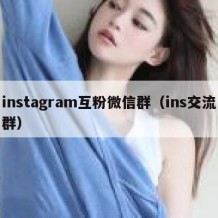 instagram互粉微信群（ins交流群）