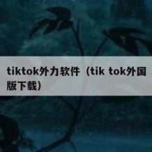 tiktok外力软件（tik tok外国版下载）