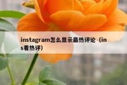 instagram怎么显示最热评论（ins看热评）