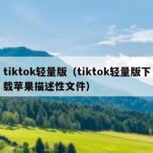 tiktok轻量版（tiktok轻量版下载苹果描述性文件）