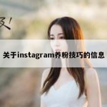 关于instagram养粉技巧的信息