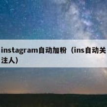 instagram自动加粉（ins自动关注人）