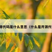开源代码是什么意思（什么是开源代码）