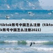 tiktok账号中国怎么注册（tiktok账号中国怎么注册2021）