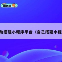 自助搭建小程序平台（自己搭建小程序）