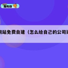 公司网站免费自建（怎么给自己的公司建立网站）