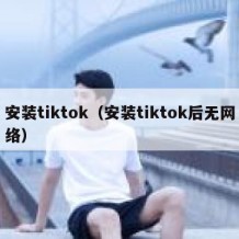 安装tiktok（安装tiktok后无网络）