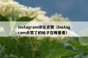 instagram评论点赞（instagram点赞了的帖子在哪里看）