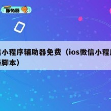 微信小程序辅助器免费（ios微信小程序辅助器脚本）