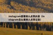 Instagram查看别人点赞内容（instagram怎么看别人点赞记录）