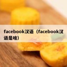 facebook汉语（facebook汉语是啥）