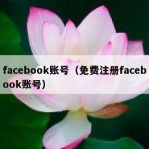 facebook账号（免费注册facebook账号）