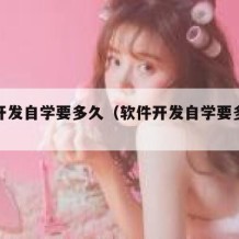 软件开发自学要多久（软件开发自学要多久完成）
