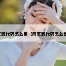 网页源代码怎么用（网页源代码怎么使用）