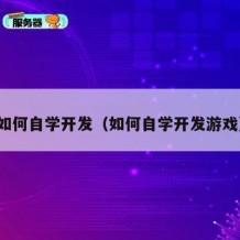 如何自学开发（如何自学开发游戏）