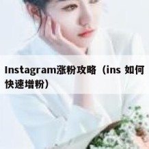 Instagram涨粉攻略（ins 如何快速增粉）