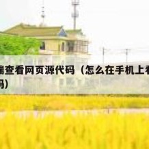 手机端查看网页源代码（怎么在手机上看网页源代码）